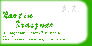 martin krasznar business card